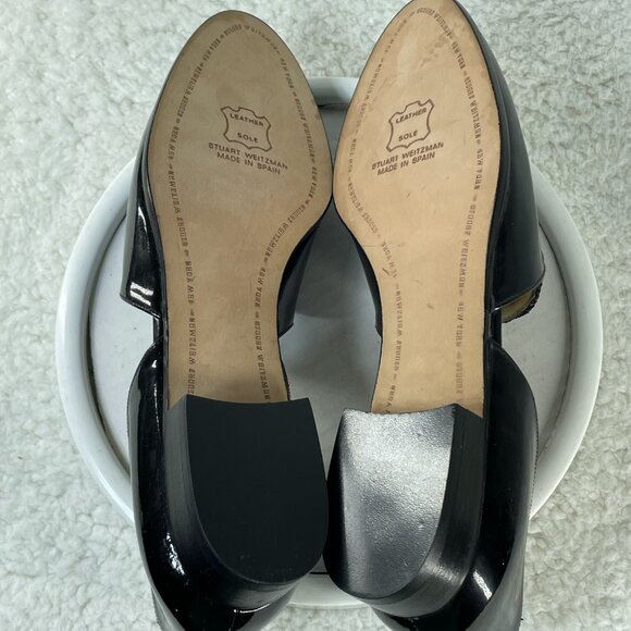 Stuart Weitzman Patent Leather Flats Womens Size 7.5 Narrow Black .75 Inch Heel - Picture 8 of 8